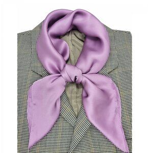 ✨Elegant Bandana Square Silky Scarf Lavender Solid Wrap Versatile Shawl Wrap New